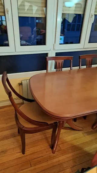 Mesa de comedor maciza y 6 sillas