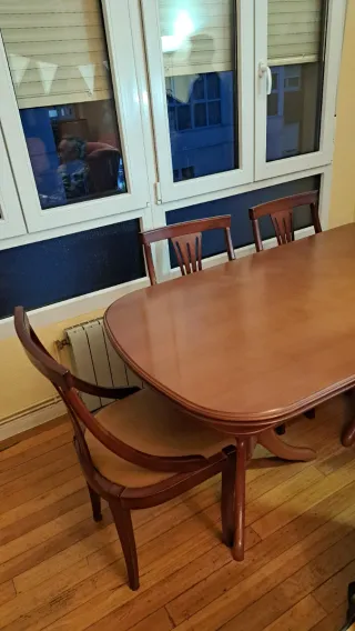Mesa de comedor maciza y 6 sillas