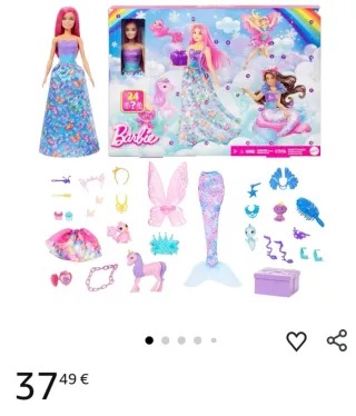Calendario Adviento Barbie con Muñeca