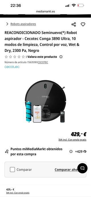 Robot Aspirador Conga 3890 Ultra