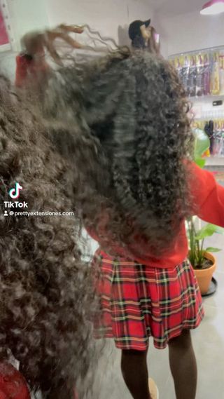 Peluca rizada pelo humano 50cm