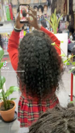 Peluca rizada pelo humano 50cm