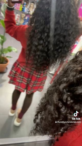 Peluca rizada pelo humano 50cm