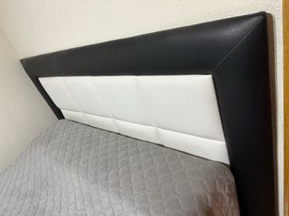 Cabecero cama 135 cm moderno blanco y negro