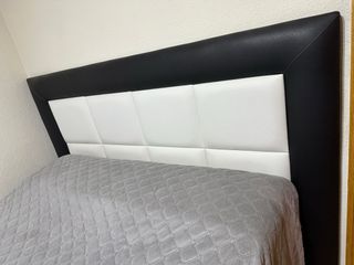 Cabecero cama 135 cm moderno blanco y negro