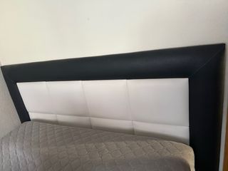 Cabecero cama 135 cm moderno blanco y negro