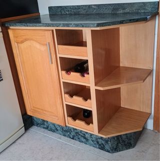 Mueble de cocina madera y mármol