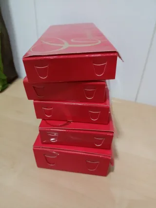 Lote 5 Cajas Cartón Rojas