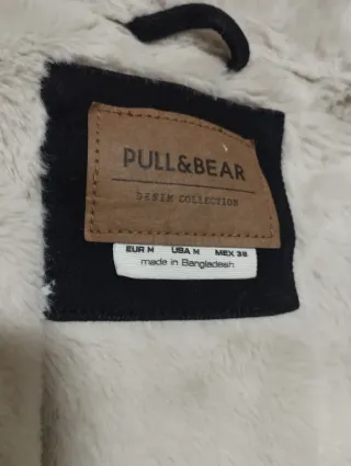 Chaqueta vaquera pull bear negra con forro