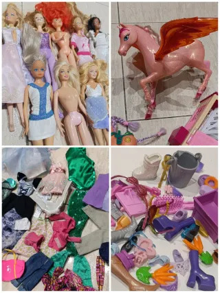 Grande lotto di Barbie e accessori