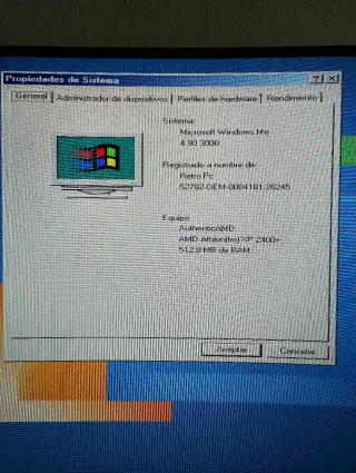 Ordenador Retro Windows 98/Me