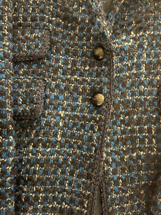 Abrigo Tintoretto cuadros azul y negro Talla M