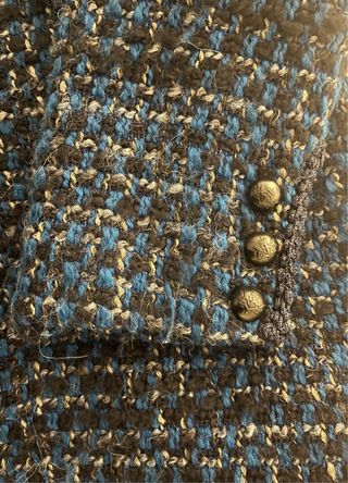 Abrigo Tintoretto cuadros azul y negro Talla M
