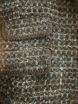 Abrigo Tintoretto cuadros azul y negro Talla M