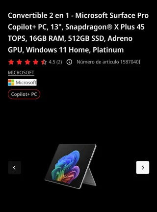 Microsoft Surface Pro 16GB 512GB Nuevo