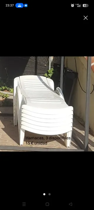 Hamacas de plástico blancas (3 unidades)