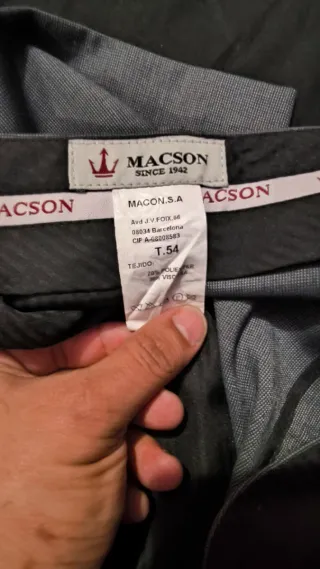 Traje Macson Gris Talla 54