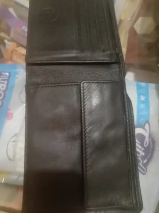 Cartera de piel Bugatti Negra, talla12,5x9