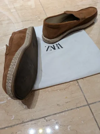 Mocasines de piel Zara Marrones