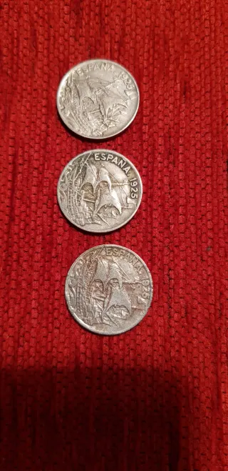 3 Monedas 25 Céntimos 1925
