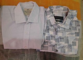 Camisa Aarons azul y blanca