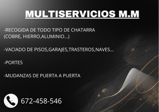 CHATARRA,VACIADOS,PORTES Y MUDANZAS
