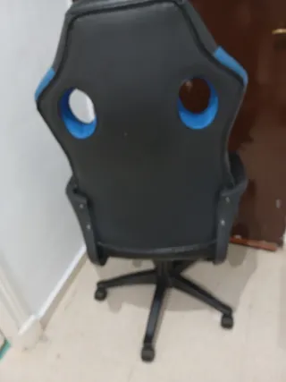 Silla de oficina/gaming negra y azul