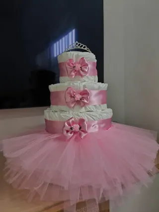 Tarta de pañales princesa tutu