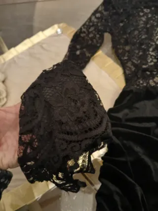 Vestitino donna pizzo e velluto