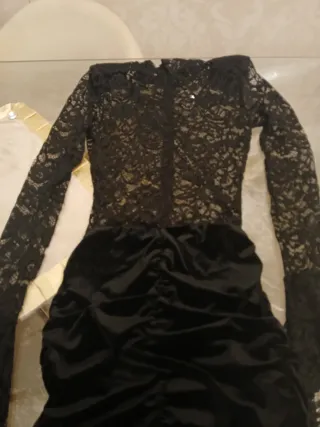 Vestitino donna pizzo e velluto