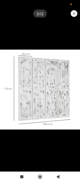 Biombo separador blanco