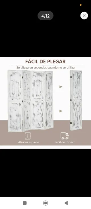 Biombo separador blanco