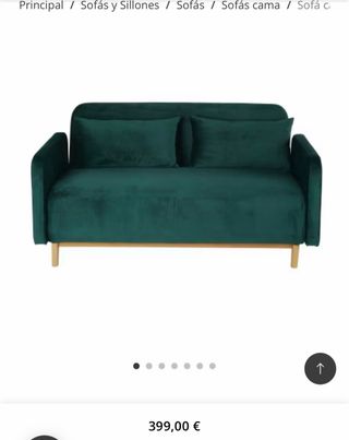 Sofá cama Maison du Monde terciopelo verde