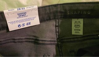 Pantalones vaqueros gris H&M Shaping Skinny 28