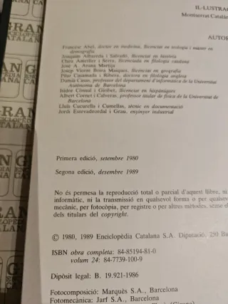 Gran enciclopedia catalana 25 volúmenes 1986-1989