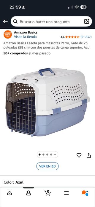 Transportin para mascotas Perro/Gato Azul