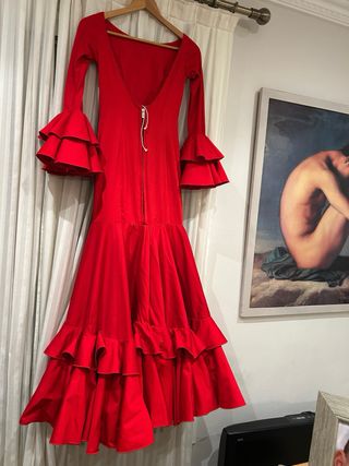 Traje Flamenca Rojo Espalda Aire