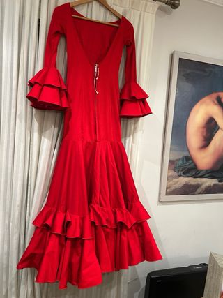 Traje Flamenca Rojo Espalda Aire