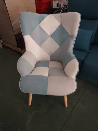 Sillón Lucas patchwork verde menta