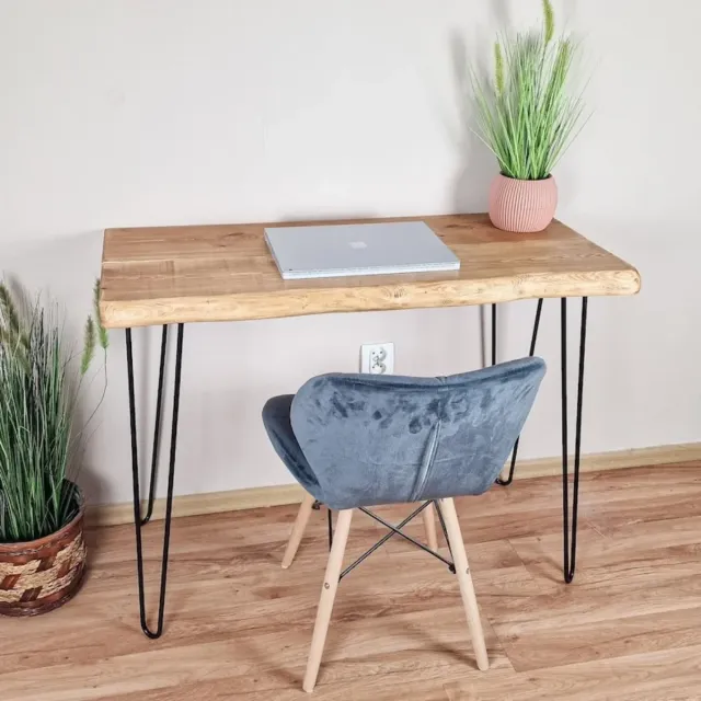 Escritorio rústico madera natural borde vivo