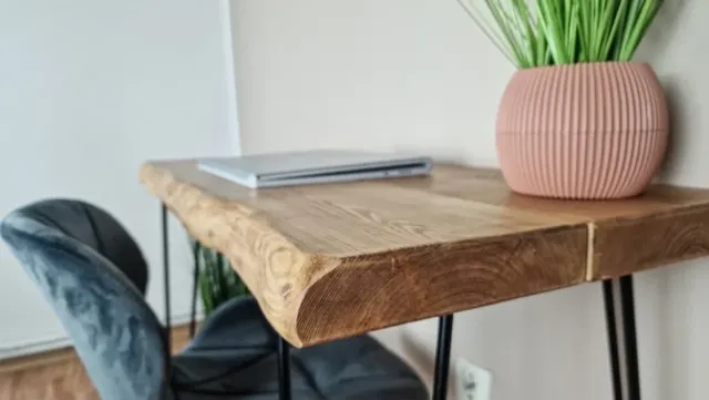 Escritorio rústico madera natural borde vivo