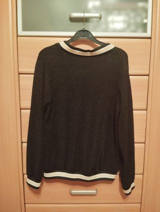 Chaqueta Bomber Brillante Negra y Dorada