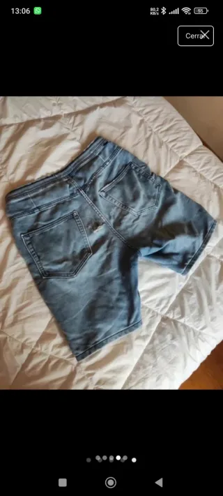 Pantalón corto vaquero Zara azul Talla S