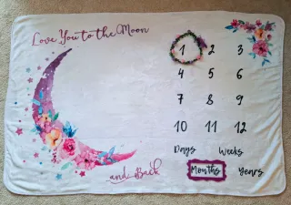 Coperta Milestone Mesi Neonato Luna Stelle