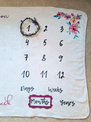 Coperta Milestone Mesi Neonato Luna Stelle