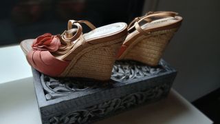 Sandalias Cuña Esparto Piel