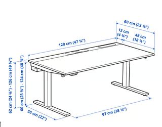 Escritorio Eléctrico MITTZON Ikea 120x60cm