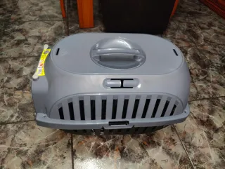Transportín perro pequeño gris