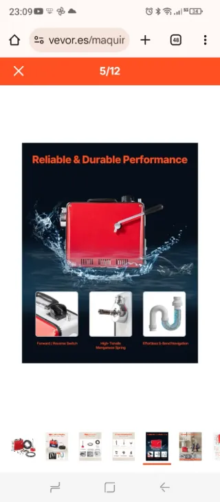 Desatascador Tuberías Eléctrico Profesional Nuevo