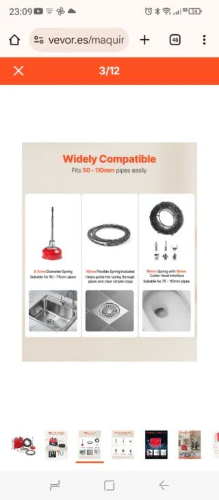 Desatascador Tuberías Eléctrico Profesional Nuevo